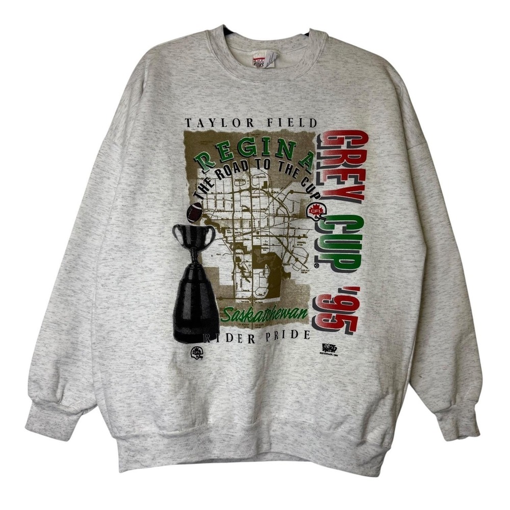 Vintage 1995 Grey Cup Regina Saskatchewan CFL Football Crewneck Sweatshirt XL